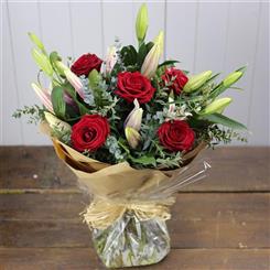 Lily and Red Rose Bouquet