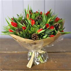 Aqua Bouquet Festive Red Tulips